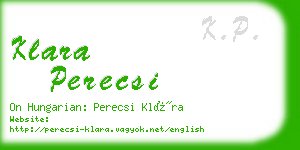 klara perecsi business card